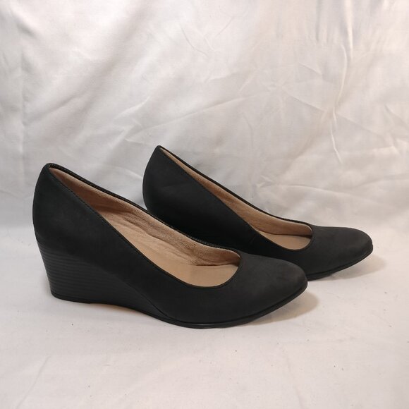 Naturalizer SOUL (Glimmer) Black Wedge Pump - Picture 5 of 8